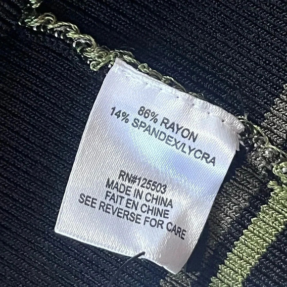 Ronny Kobo Black, Green, and White Striped Sleeveless Mini Dress Women Size XS - Picture 8 of 8